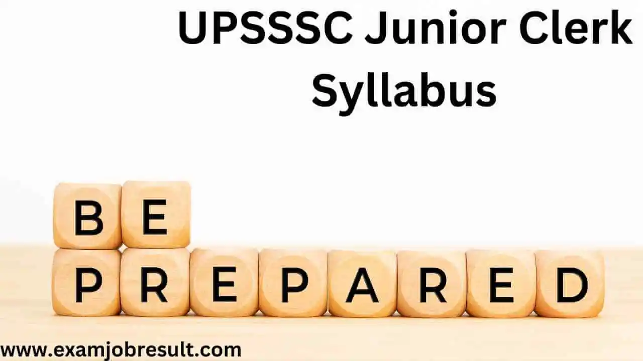 UPSSSC Junior Clerk Syllabus IN PDF